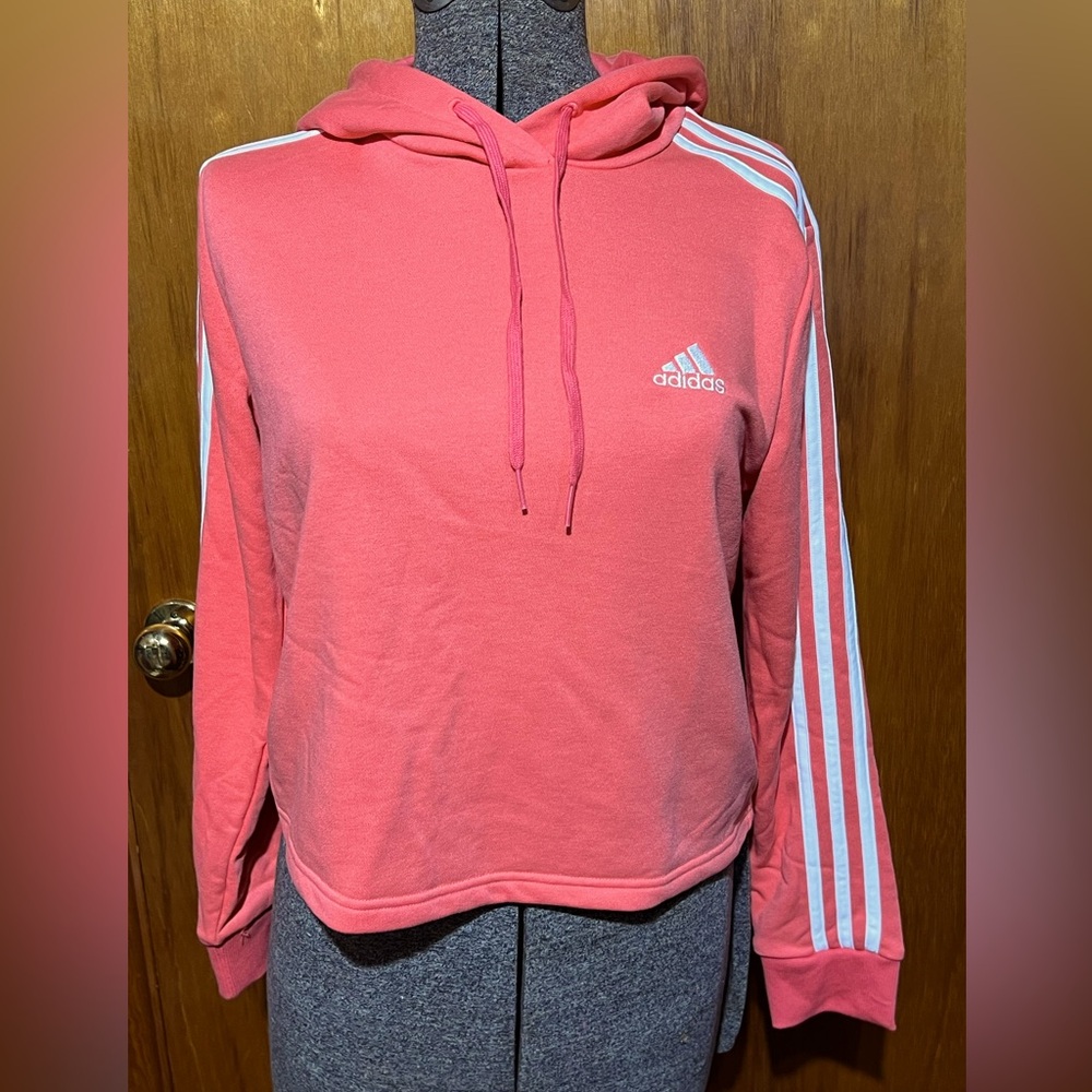 Like New Adidas Cropped Hoodie Size Medium. Color: Peachy Orange